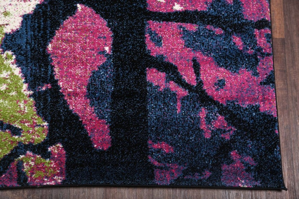 Agra Abstract Oriental Artistic Print Area Rug, Multi, 5x8'