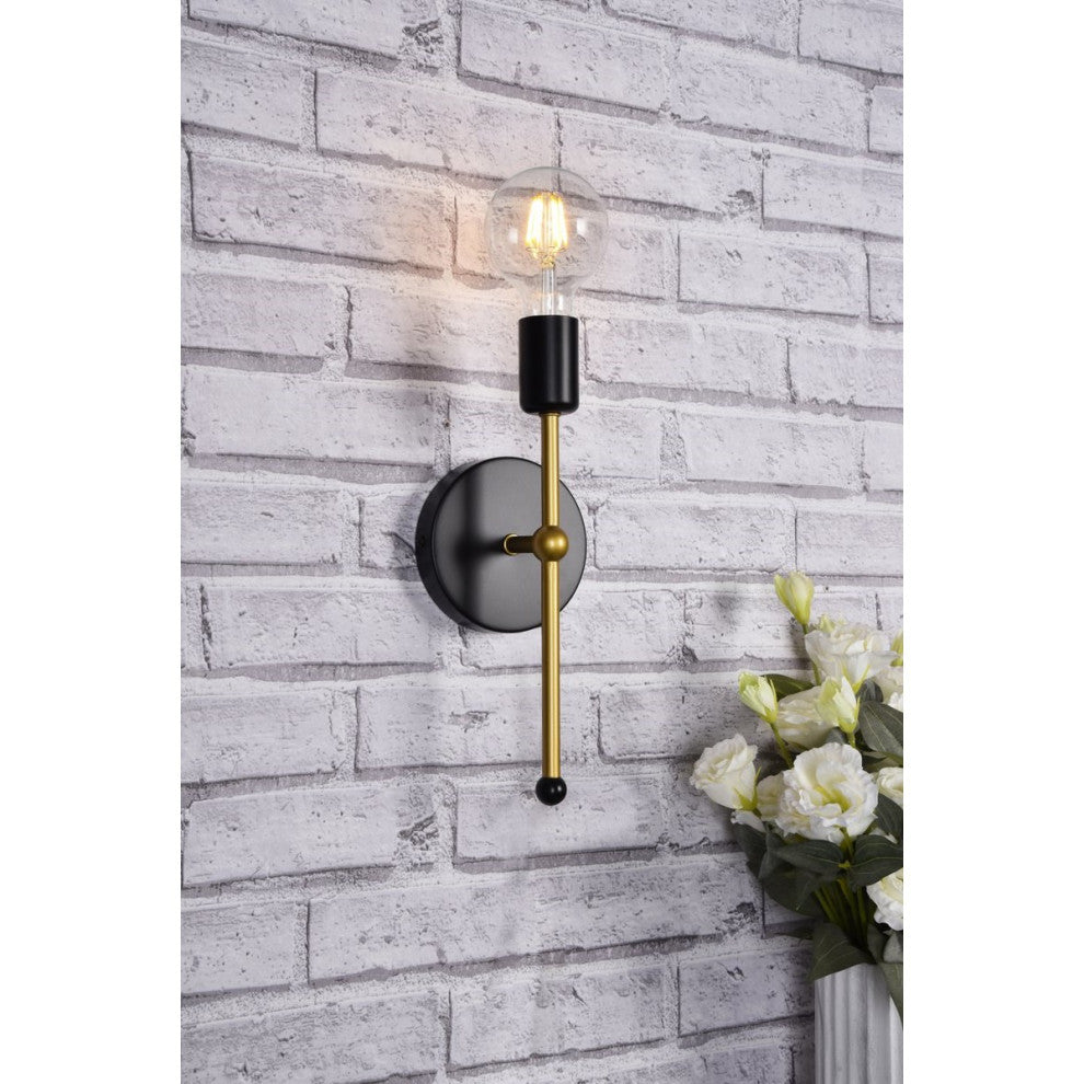 Living District Keely 1-LT Wall Sconce LD2356BKR, Black
