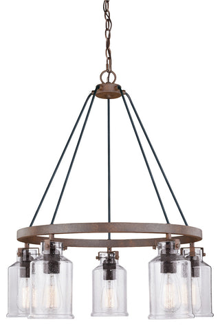 Milone 5-Light Chandelier Textured Rustic Bronze