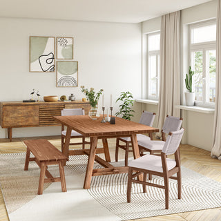 Bedford KD 79" Rect. Dining Table "A" Base, Brushed Brown