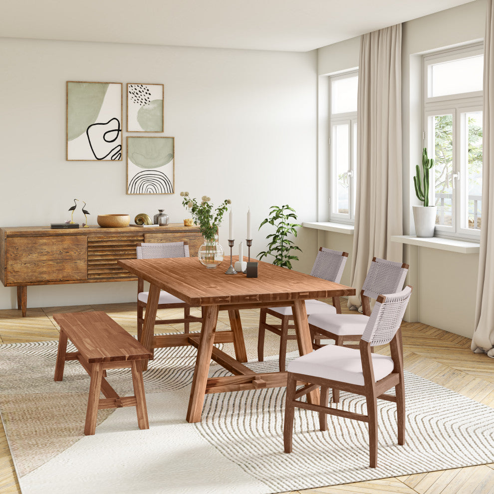 Bedford KD 79" Rect. Dining Table "A" Base, Brushed Brown