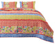 Benzara BM280444 Microfiber Twin Quilt Set, Bohemian Floral Pattern, Multicolor