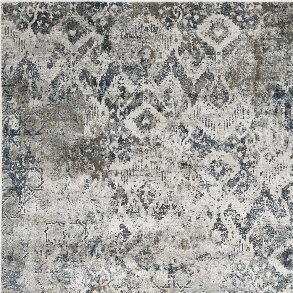 HomeRoots 91" X 130" Teal Polyester or Viscose Rug