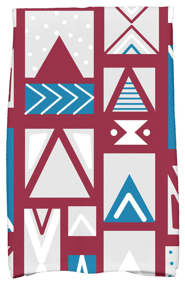 Merry Susan Holiday Geometric Print Kitchen Towel, Cranberry