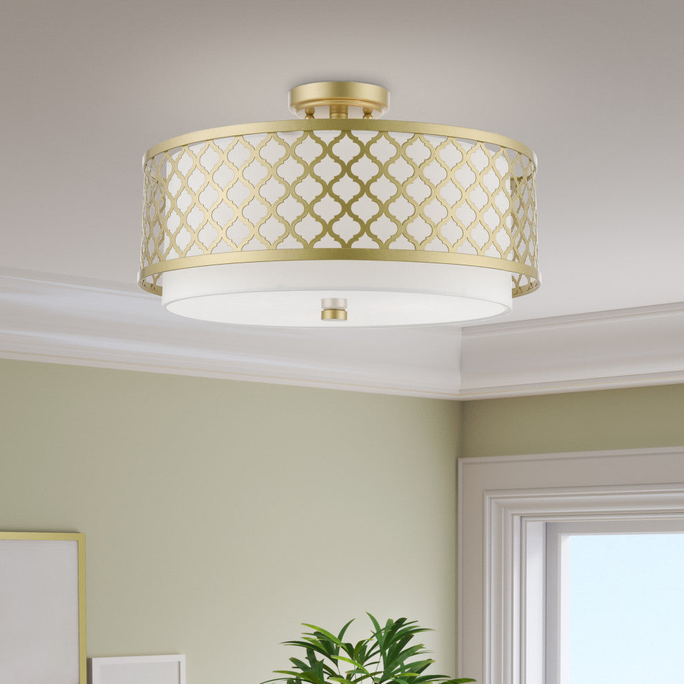 Arabesque 3 Light Soft Gold Large Semi-Flush