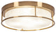 18" 4-Light Flush Mount Light, New Age Brass/White Marble