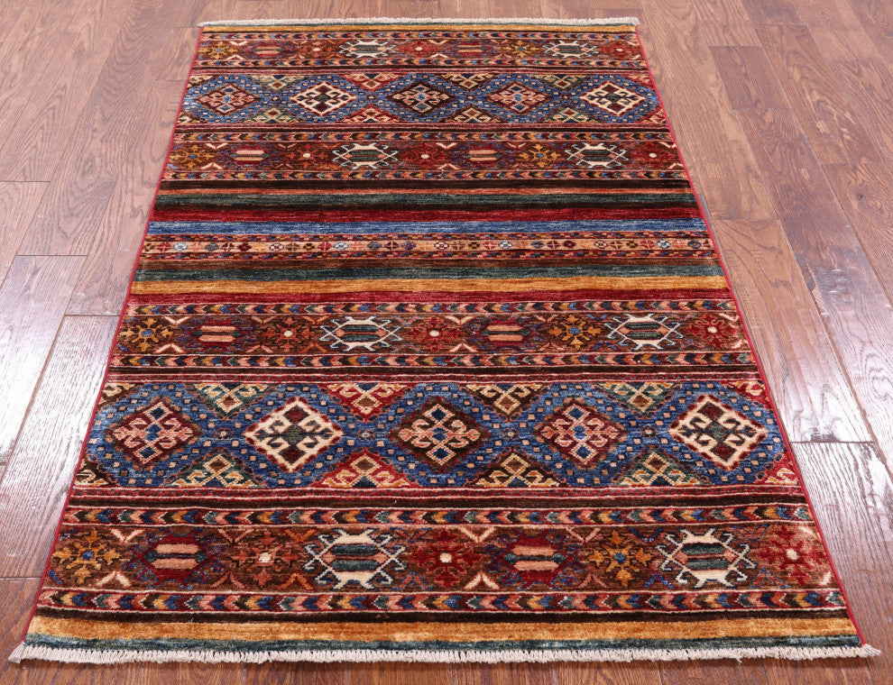 3' 5" X 5' 5" Khorjin Super Kazak Hand Knotted Rug Q5439