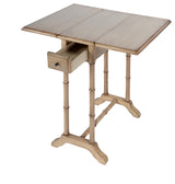 Darrow Drop-Leaf Wood Side Table, Antique Beige