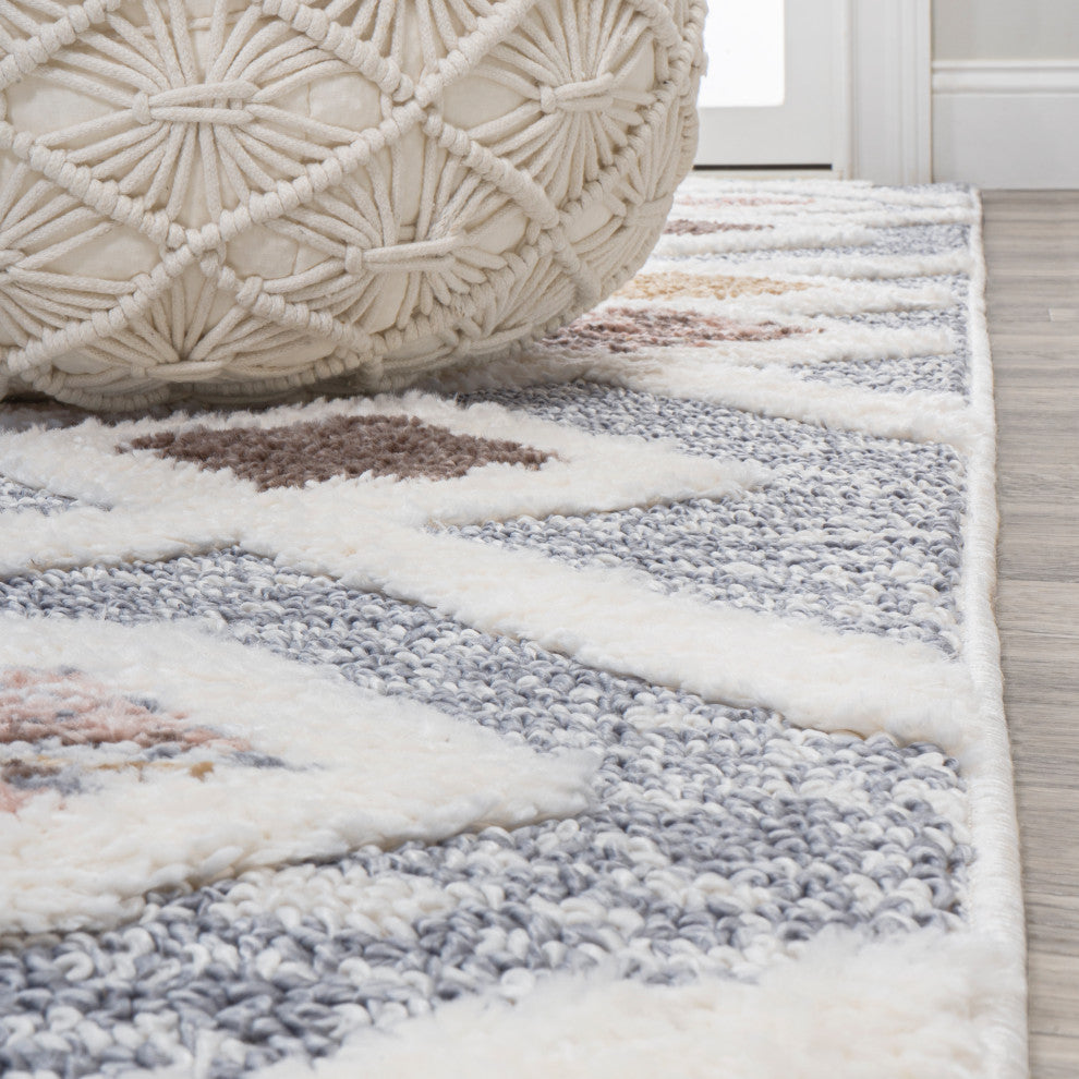 Monique Trellis High-Low Multi/Gray 2'x8' Runner Rug