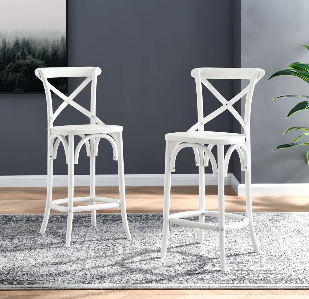 Gear Counter Stool, White