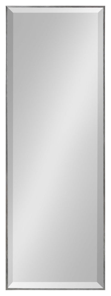 Rhodes Framed Wall Mirror, Dark Silver, 16.75x48.75