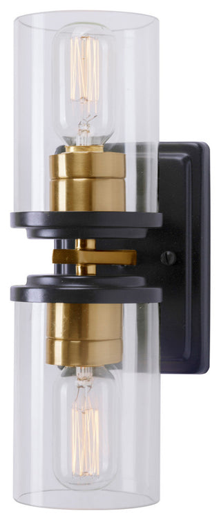 2-Light Wall Sconce, Black and Soft Gold