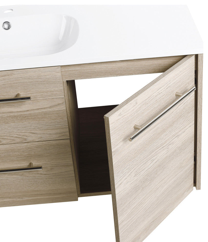 48 Inch Wall Mounted Plywood Bathroom Vanity with Gel Basin and Drawers