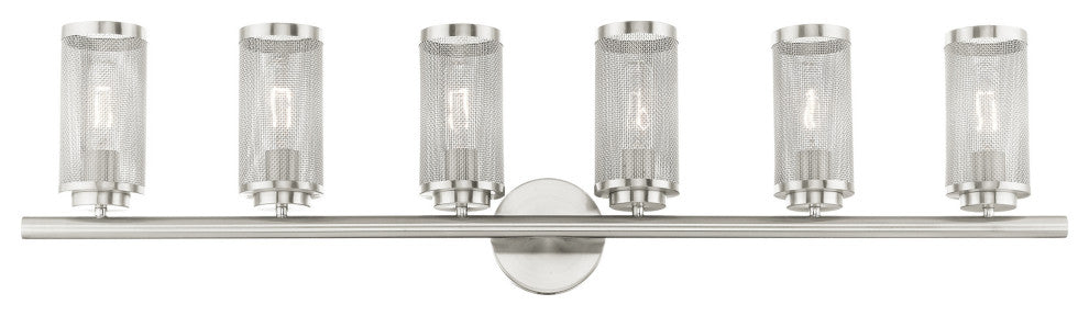 Livex Lighting Industro 6 Light Brushed Nickel Extra Large Vanity Sconce
