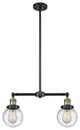Beacon 2-Light LED Chandelier, Black Antique Brass, Glass: Seedy