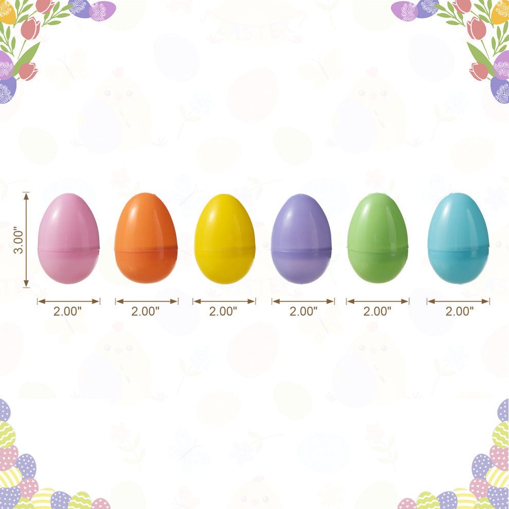 3"H Easter Plastic Fillable Eggs, 60-Pack