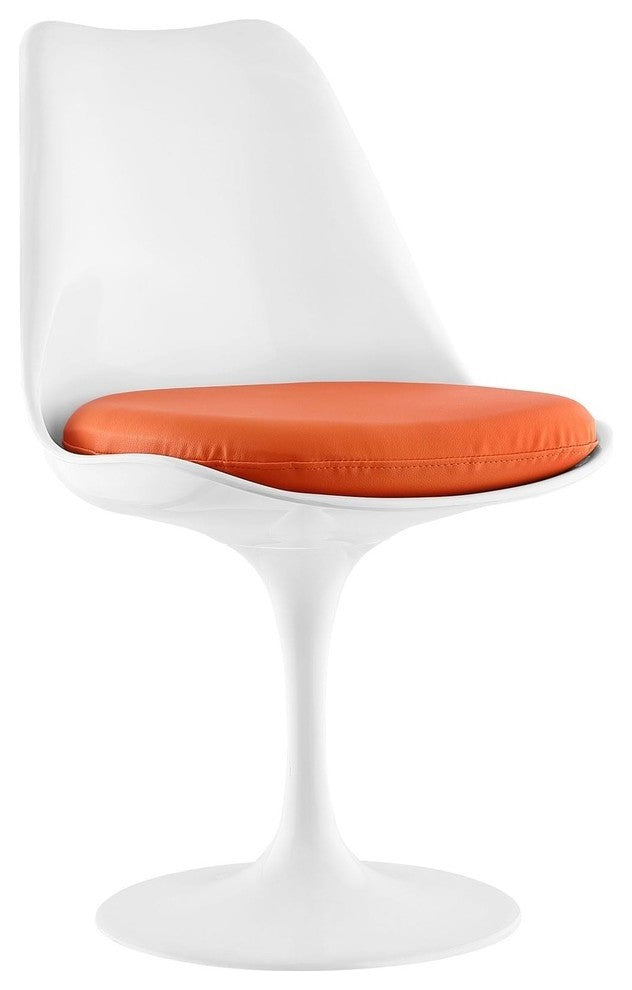 Modern Orange Tulip Dining Vinyl Side Chair
