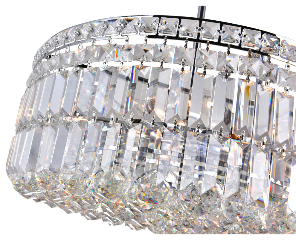 Colosseum 8 Light Down Chandelier With Chrome Finish