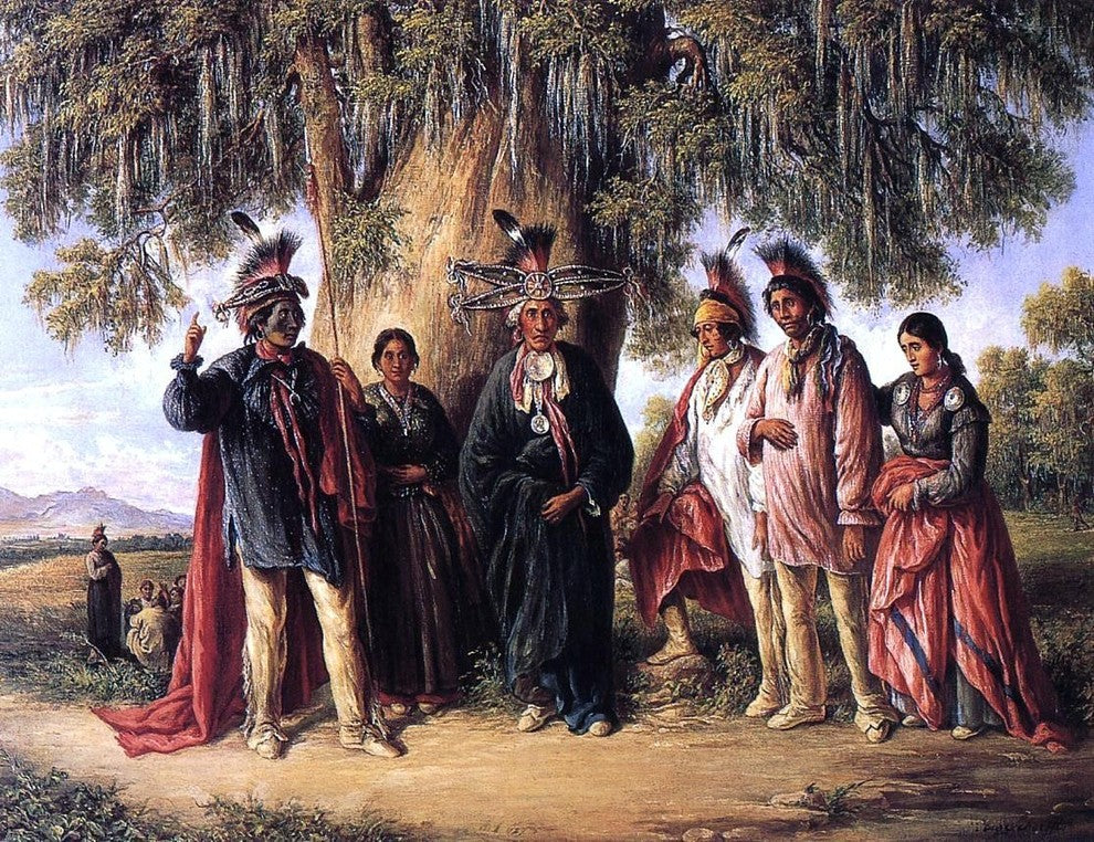 August Schoefft Six Kickapoo Indians Chief and Family Wall Decal