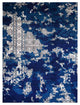 Hand Knotted Silk Area Rug Abstract Blue Beige