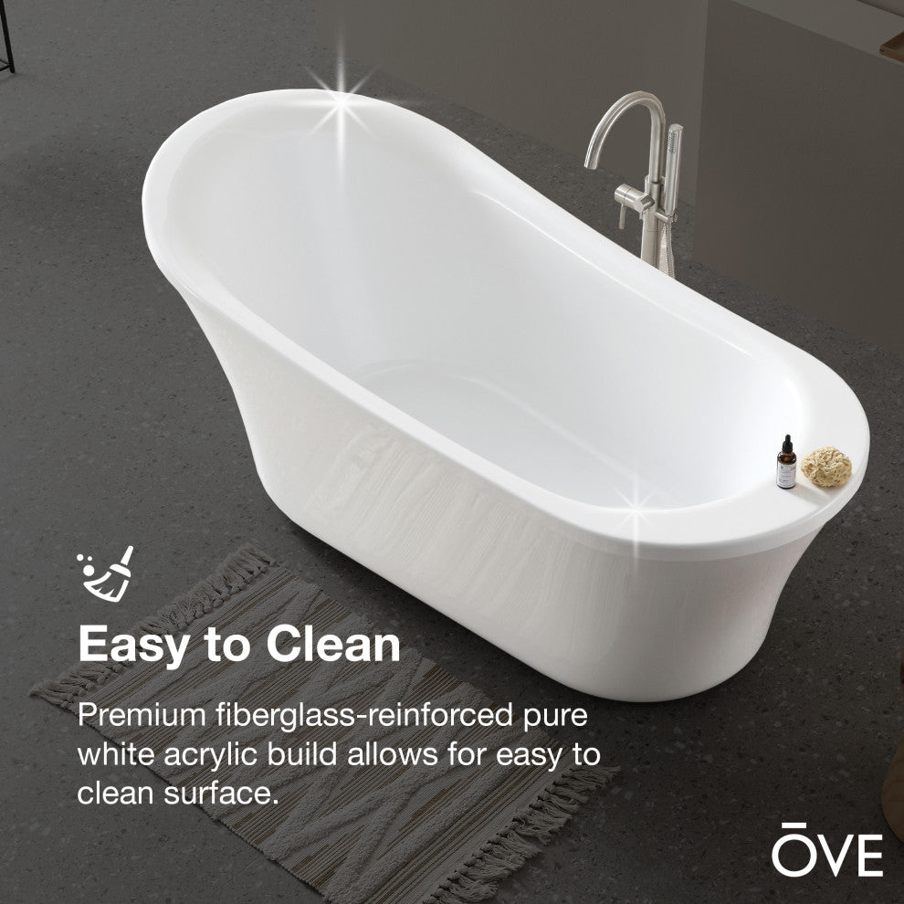 Ove Decors Rachel Freestanding 70" Bathtub Kit With Athena Faucet