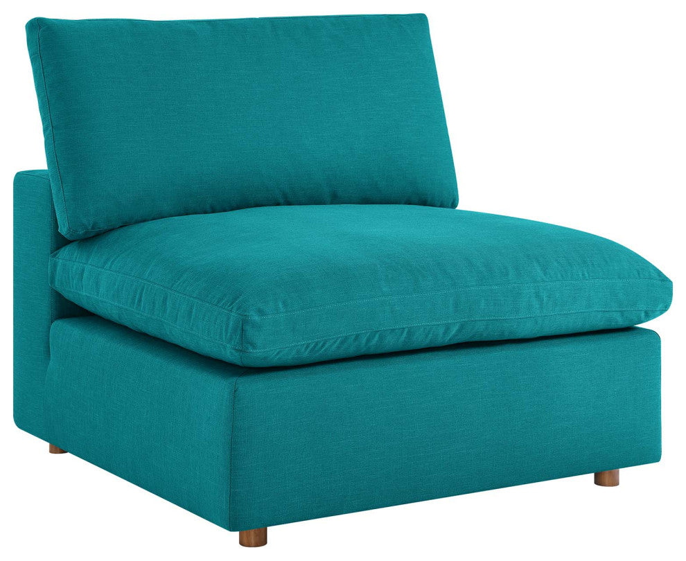 Commix Down Filled Overstuffed 7 Piece Sectional Sofa Set Teal