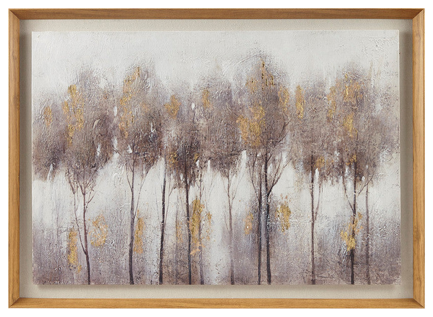 Enchanted Forest Handpainted Framed Landscape Canvas Wall Art