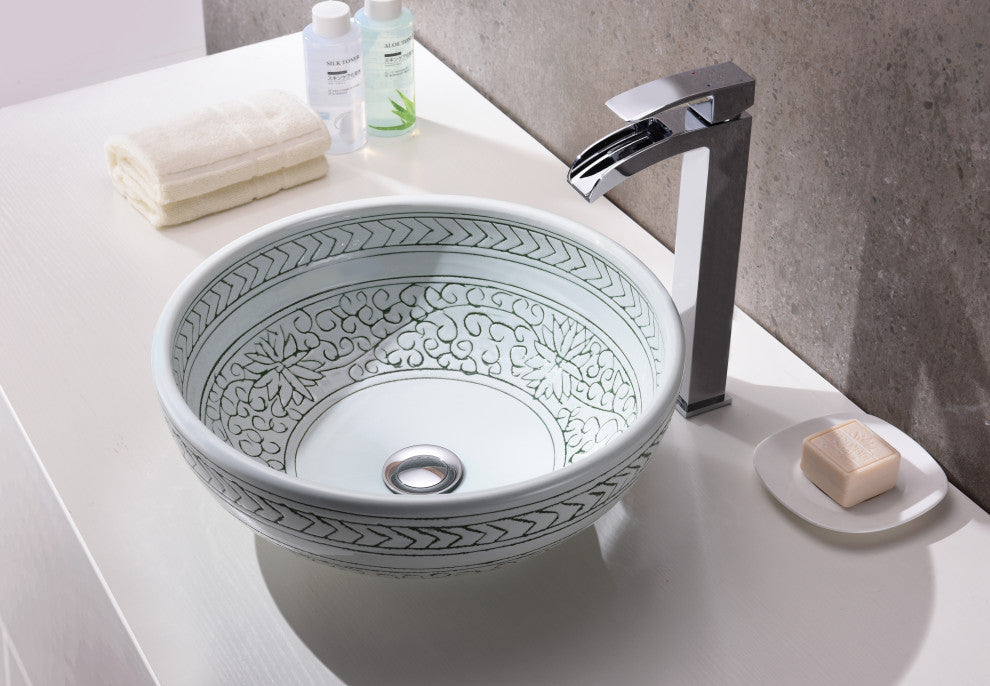 ANZZI Satui Series Tempered Glass Bathroom Vessel Sink