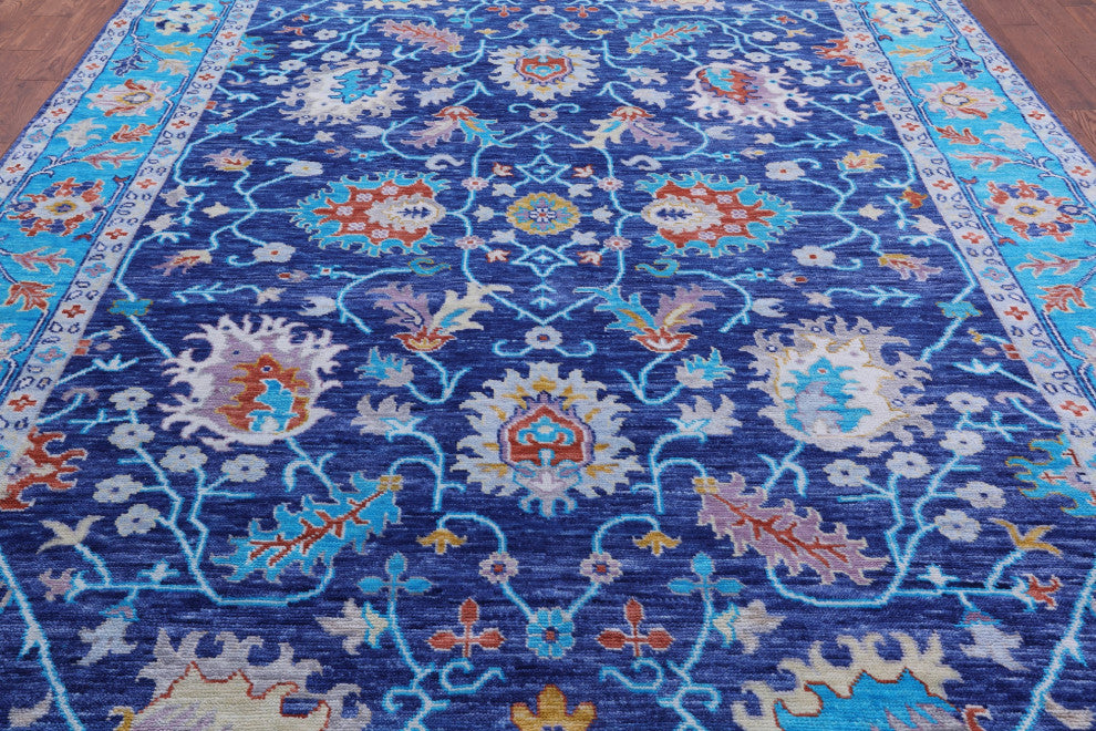 Hand Knotted Turkish Oushak Wool Rug 9' 6" X 11' 11" - Q15581