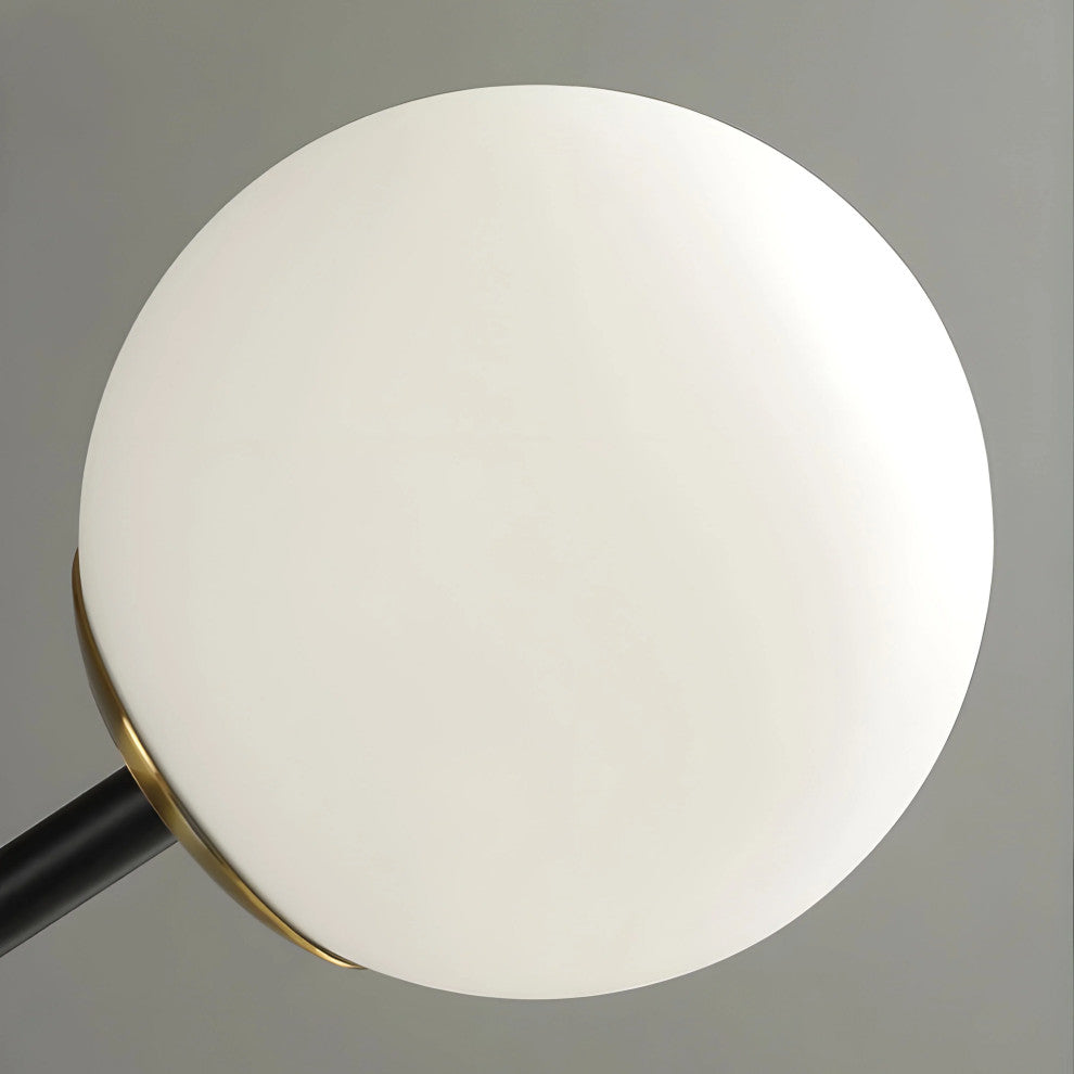 Igliano | Creative LED Pendant Light in the Shape of Glass Ball for Dining Room, Gold, Milky Glass, Cool Light