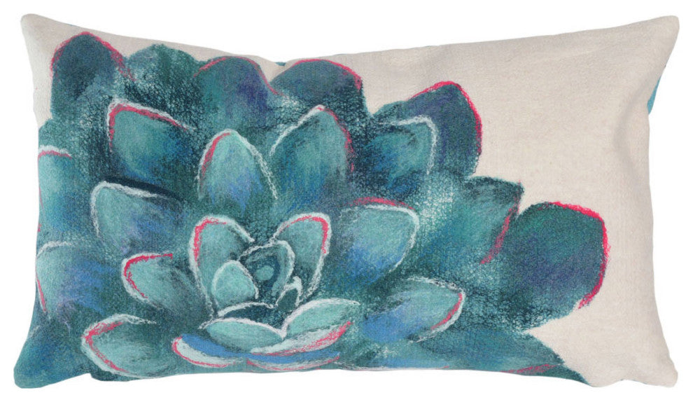 Visions IV Succulent Indoor/Outdoor Pillow Cream 12"x20"