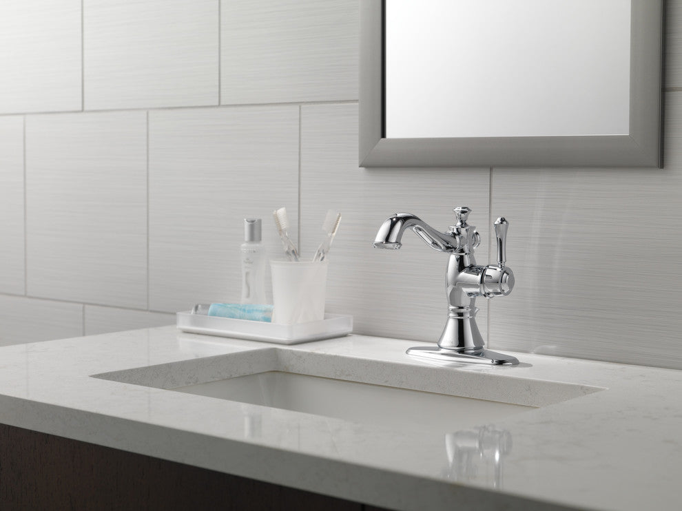 Delta Cassidy Single Handle Bathroom Faucet, Polished Chrome