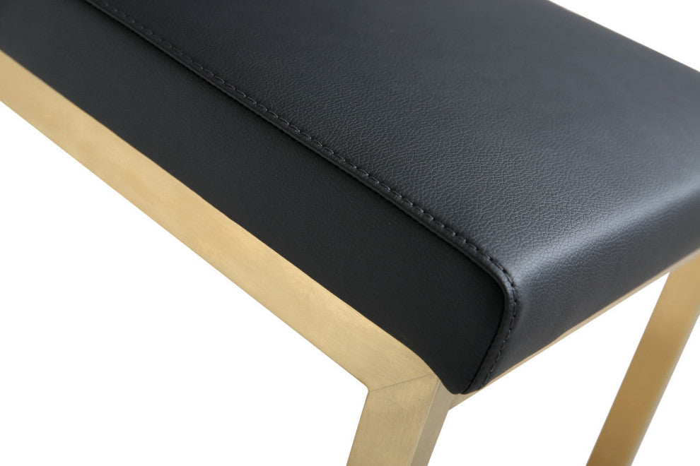 TOV Furniture Parma Black Gold Steel Counter Stool (Set of 2)