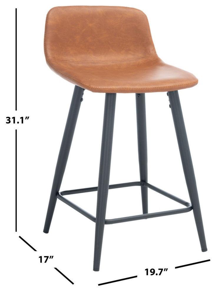 Safavieh Asena Counter Stool, Cigar/Black
