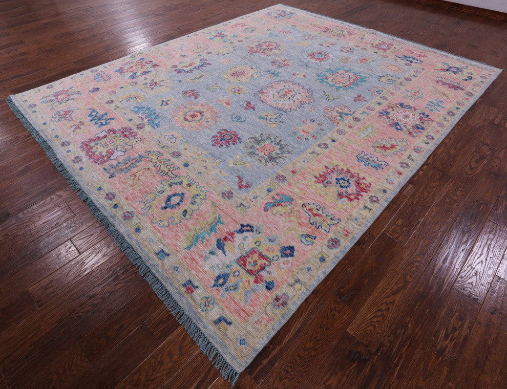Hand Knotted Turkish Oushak Wool Rug 9' 3" X 11' 6" - Q14794