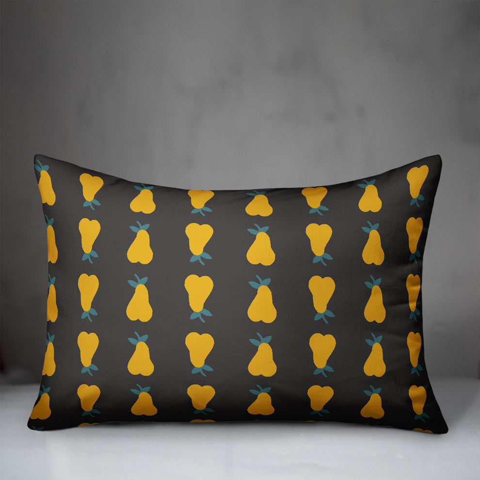 Pear Pattern in Yellow Throw Pillow