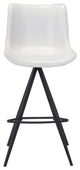Bar Stool Chair Barstool, Set of 2, Faux Vinyl Leather, Steel, White, Black