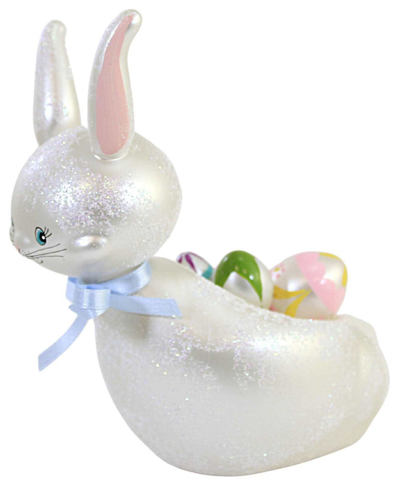 De Carlini Freestanding Bunny & Egg Basket Easter Decorate Display Rabbit A1831