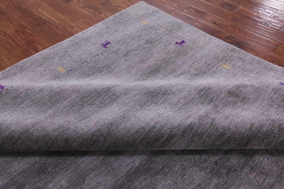 8' Square Persian Gabbeh Area Rug Q4358