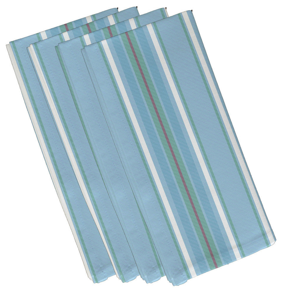 Multi-Stripe, Stripe Print Napkin, Set of 4, Light Blue