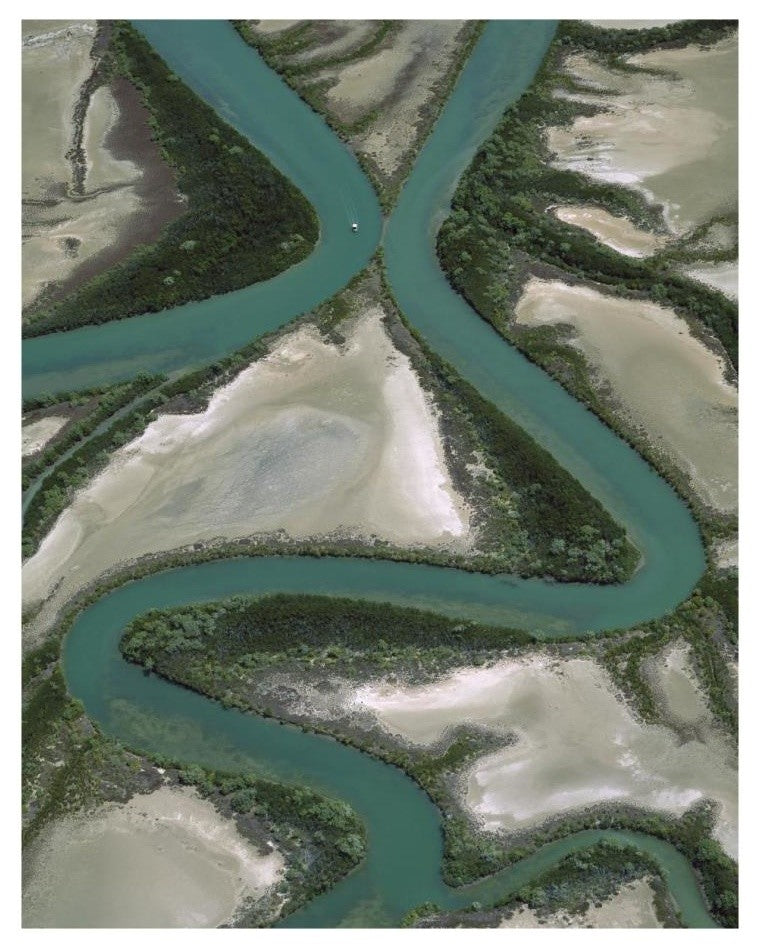 "Meandering rivers, Gulf of Carpentaria, Northern Territory" Paper Art, 18"x22"
