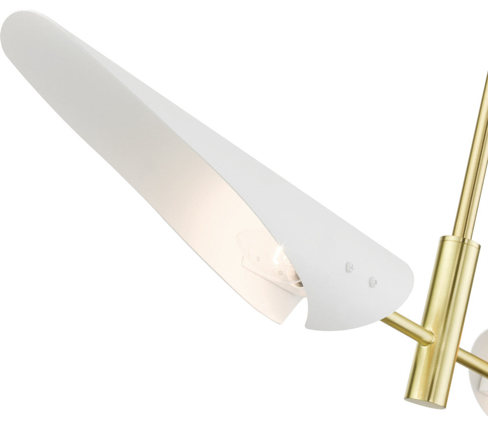 Satin Brass Urban, Mid Century Modern, Balanced Linear Chandelier