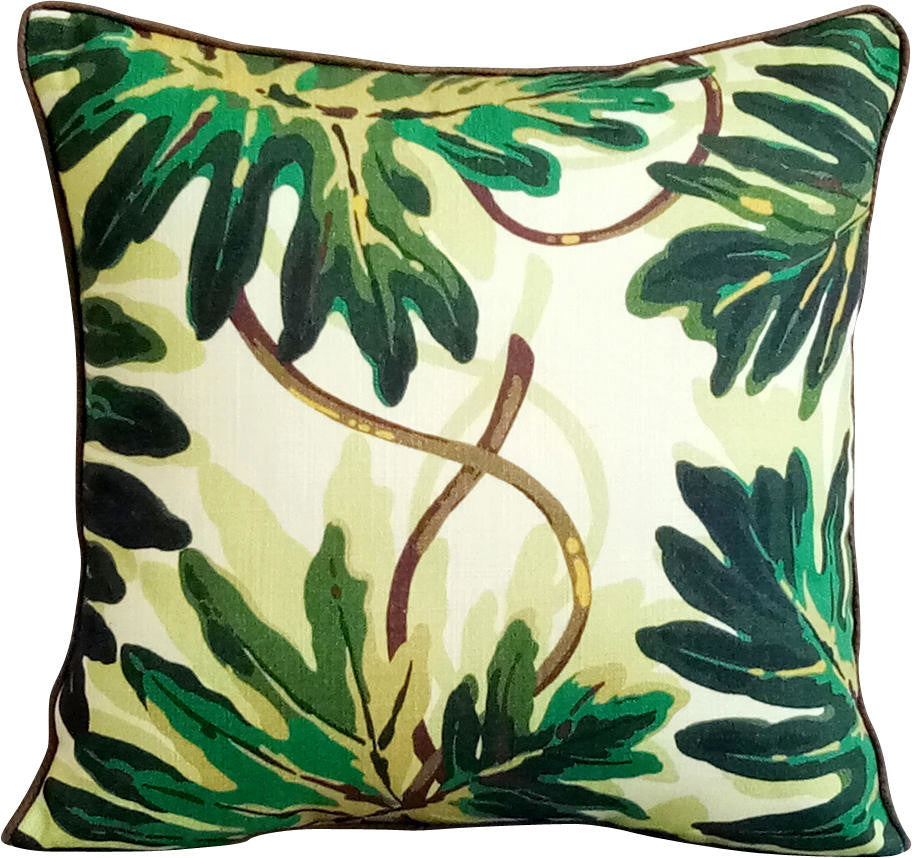 Green Decorative Pillow Shams 24"x24" Cotton, Tropical Girl