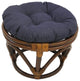 18" Round Spun Polyester Tufted Footstool Cushion, Azul