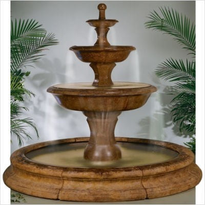 Grande Barrington Fountain In Toscana Pool, Ivory