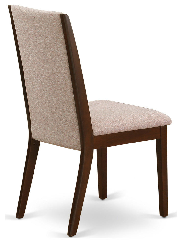 5Pc Dining Set 4 Chairs, Table Hardwood Structure -High Back and Mahogany Finish