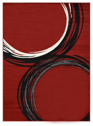 Modern Accent Rug, Red, 10'5"x7'6"