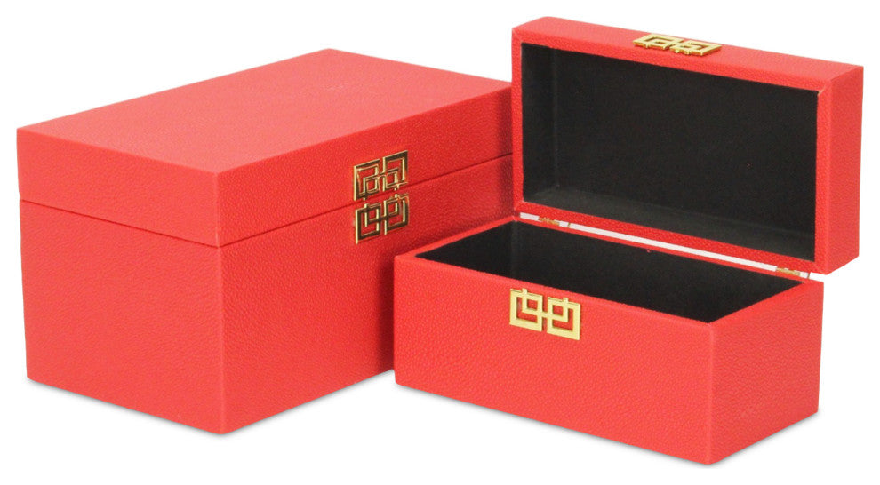 Midnight Charm Keepsake Boxes, Set of 2, Red