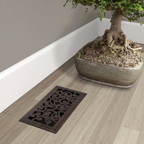 Wonderland Floor Register, Oil Rubbed Bronze, 4x10