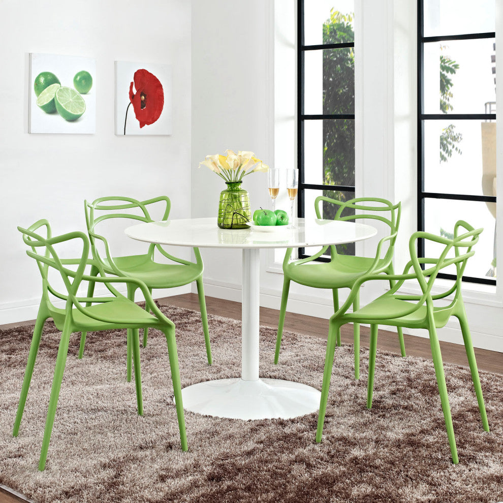 Modern Green Entangled Dining Set Set of 4